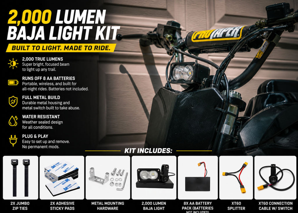 Battery-Powered Baja Light – Fits All E-Bikes & E-Motos